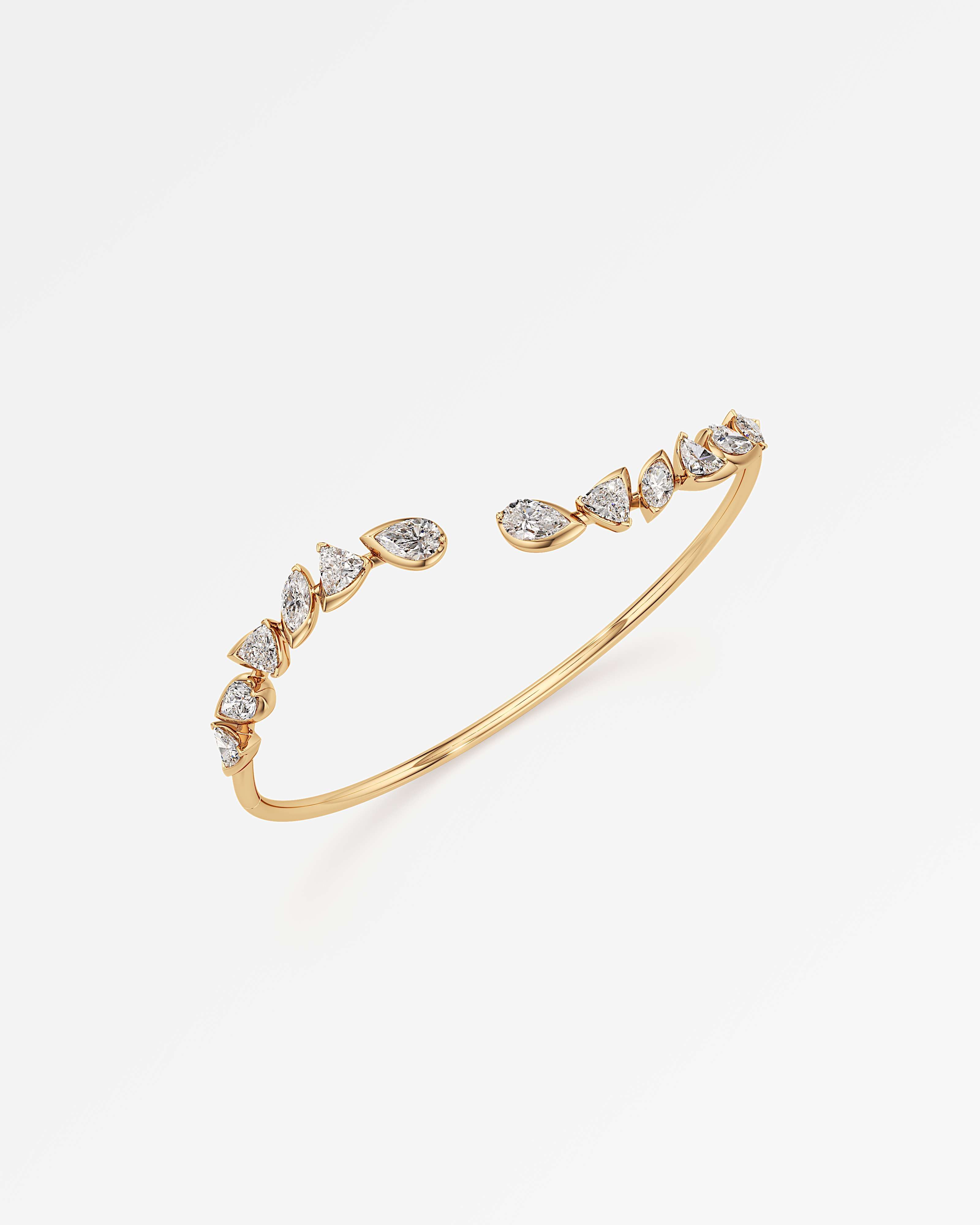 Pinnacle Rochette Diamond Bangle, In 14K Yellow Gold (2.90 ctw)