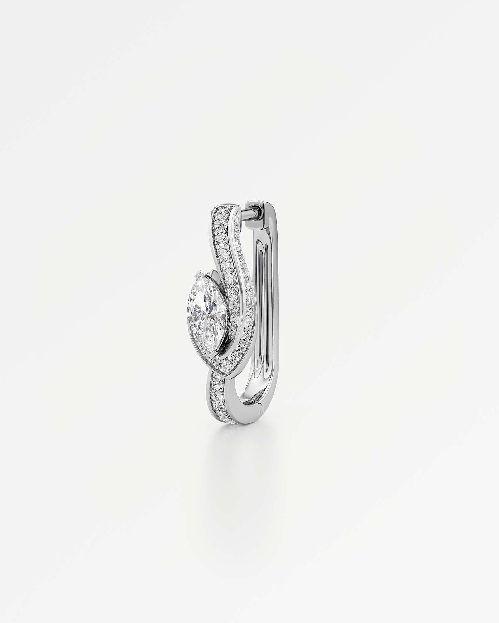You Whirlwind Diamond Hoop Earrings, in 14K White Gold (1.04 ctw)