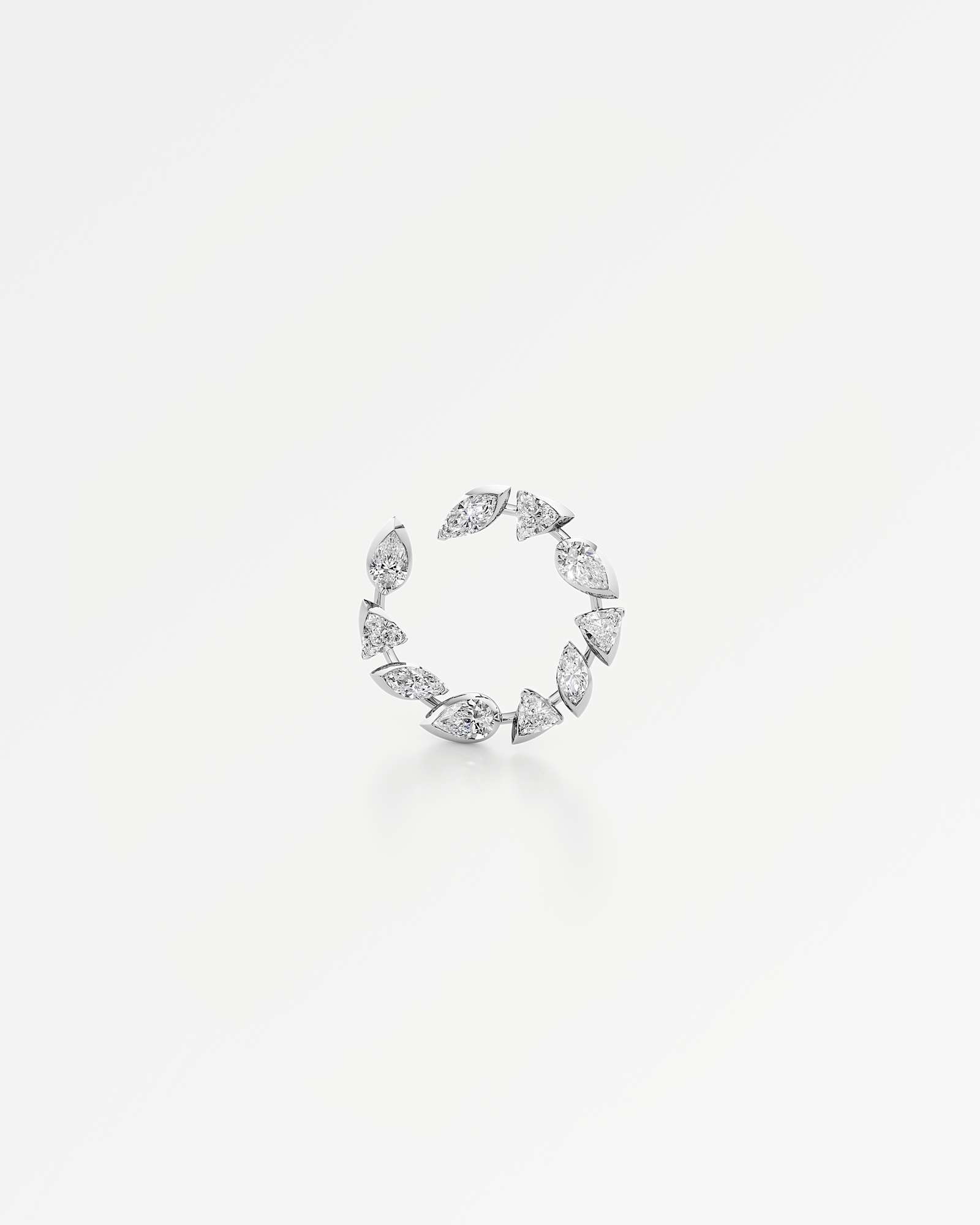 Pinnacle Ragia Diamond Hoop Earrings, In 14K White Gold (2.74 ctw)