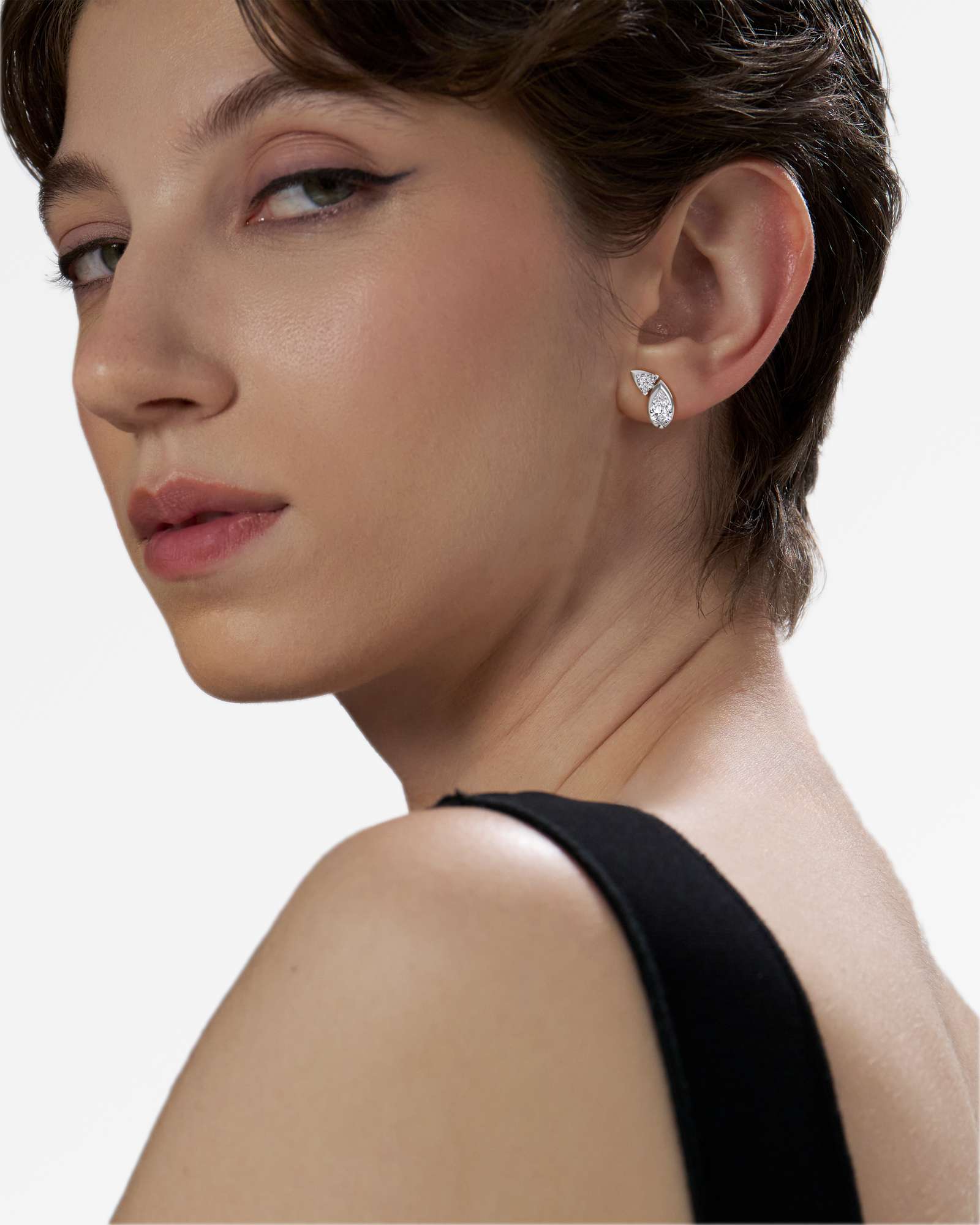 Pinnacle Levenne Diamond Stud Earrings, In 14K White Gold (1.64 ctw)