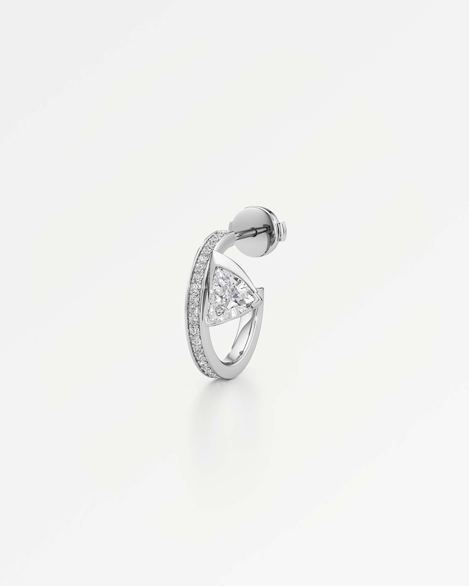 Pinnacle Ridelle Diamond Hoop Earrings, In 14K White Gold (1.20 ctw)