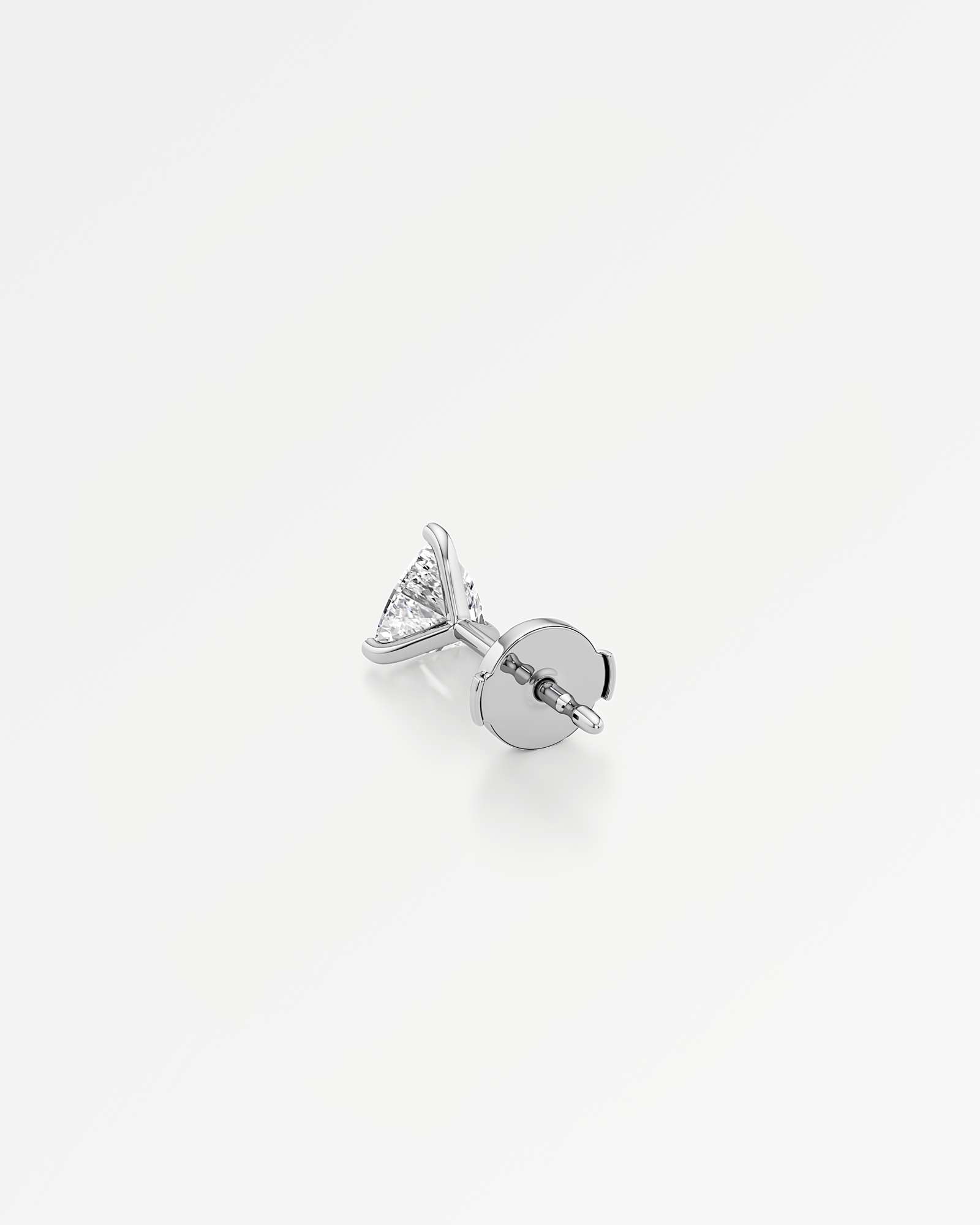 Verve Juliette Diamond Stud Earrings, With 0.50 ct Trillion Cut in 14K White Gold (1.00 ctw)