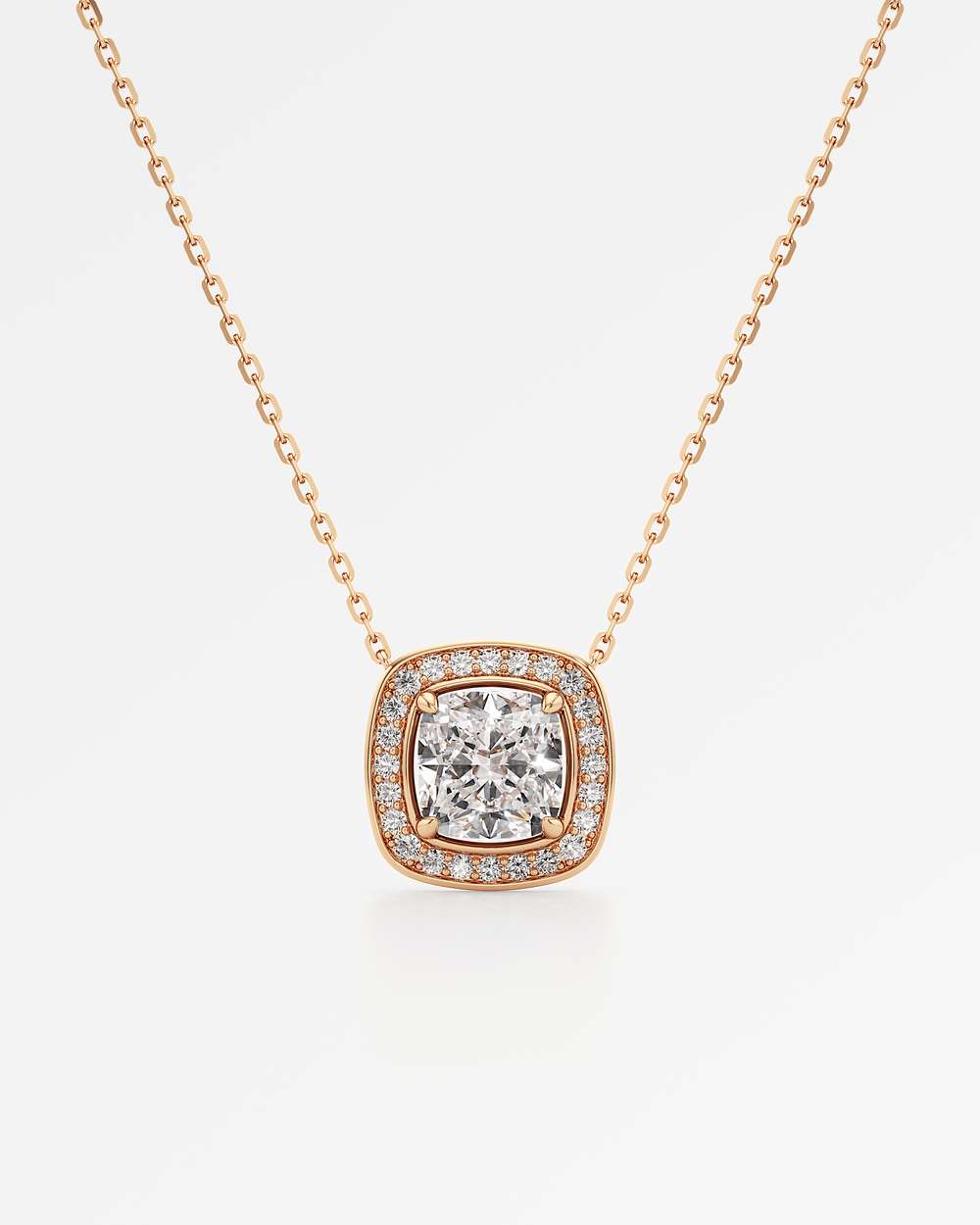 Celeste Diamond Halo Necklace
