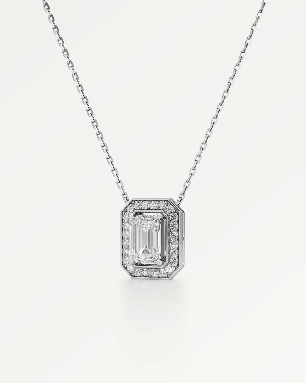 Celeste Diamond Halo Necklace