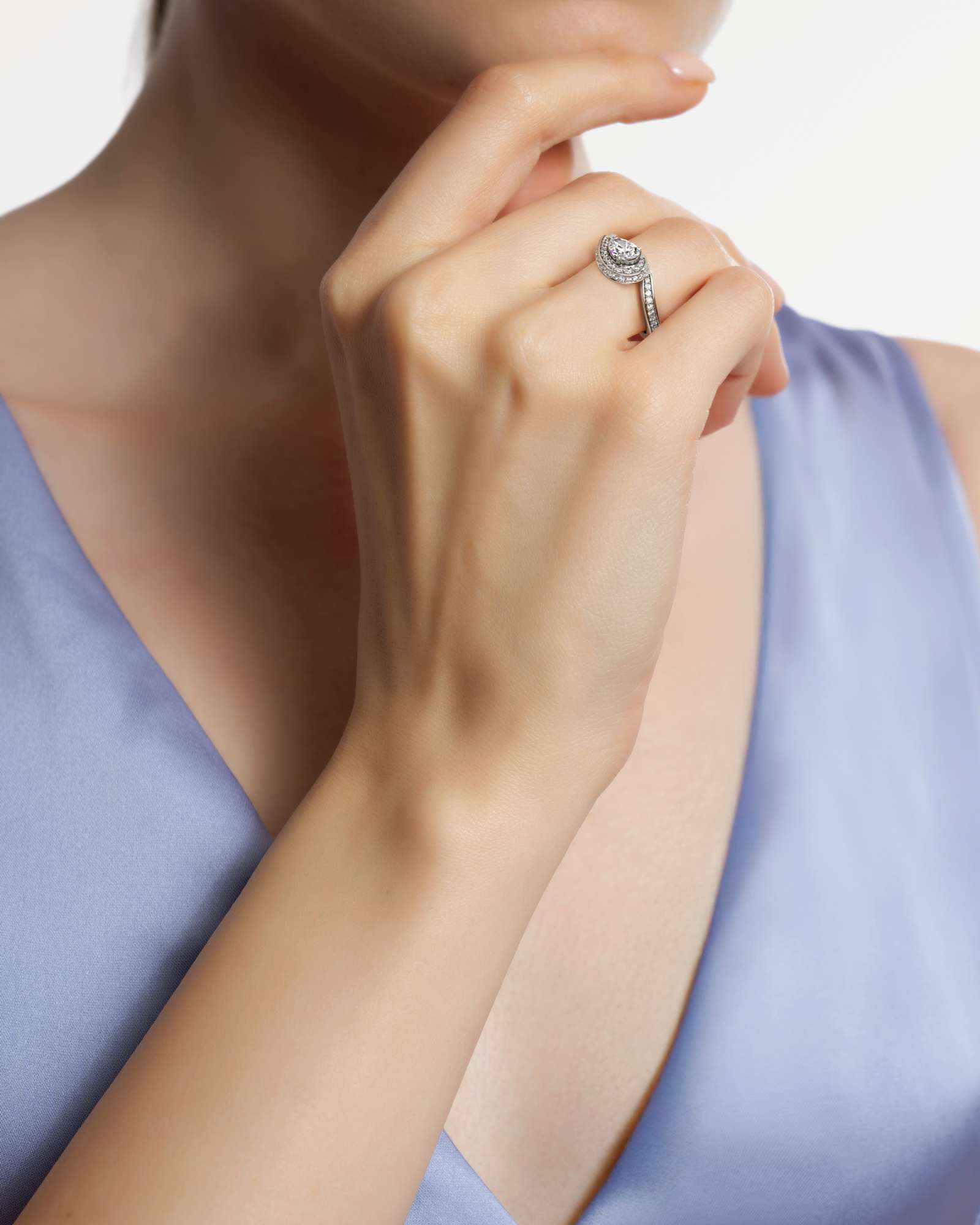 You Alizé Diamond Engagement Ring, With 0.75 ct Pear Cut in 14K White Gold (1.29 ctw)