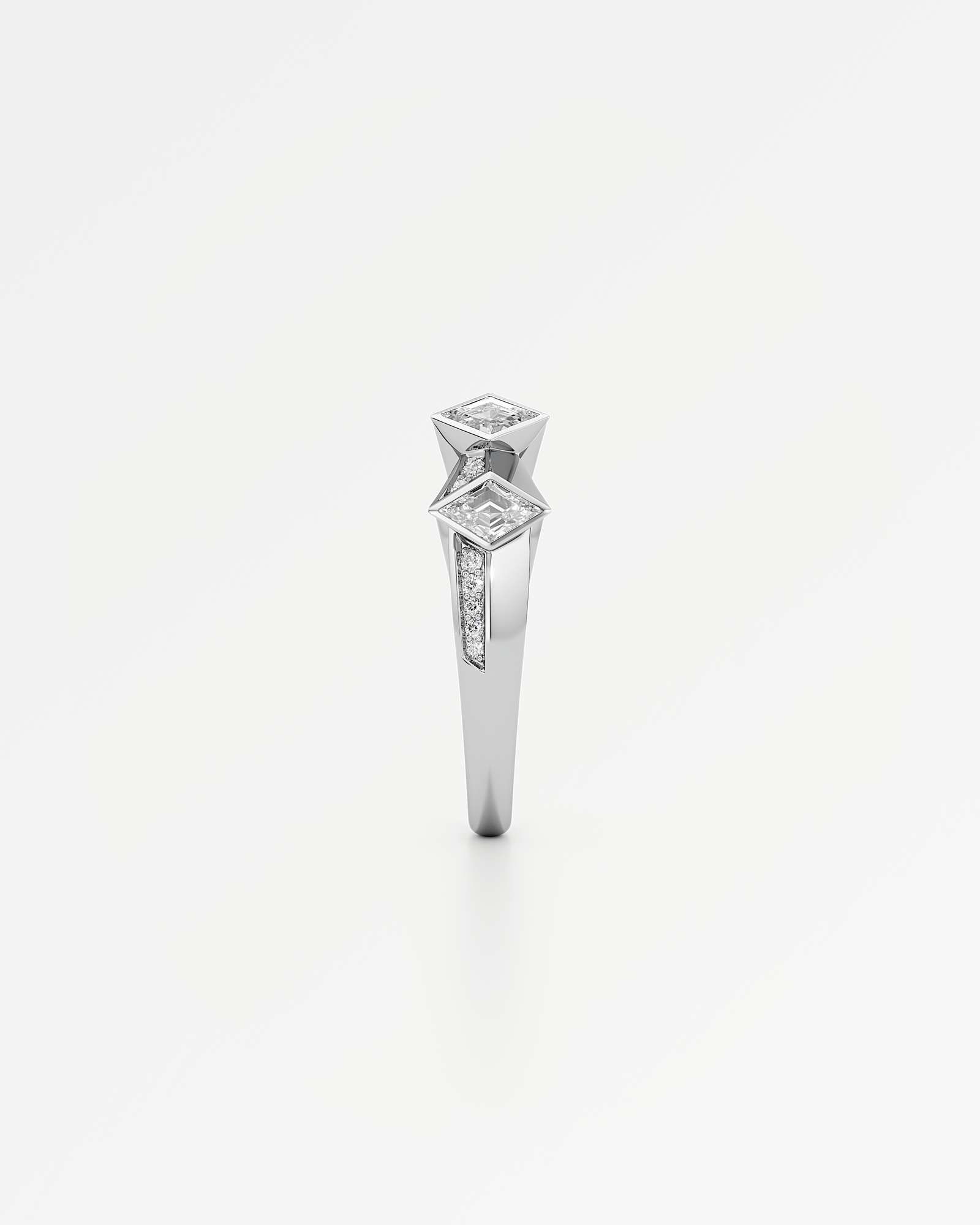 AM To Beyond Quartium Pavé Diamond Ring, in 14K White Gold (0.74 ctw)