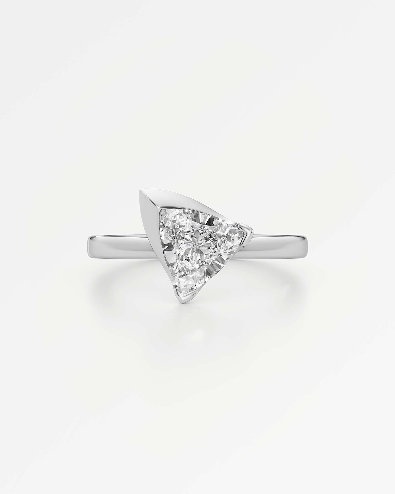 Pinnacle Apitris Diamond Ring, With Trillion Cut in 14K White Gold (1.00 ctw)