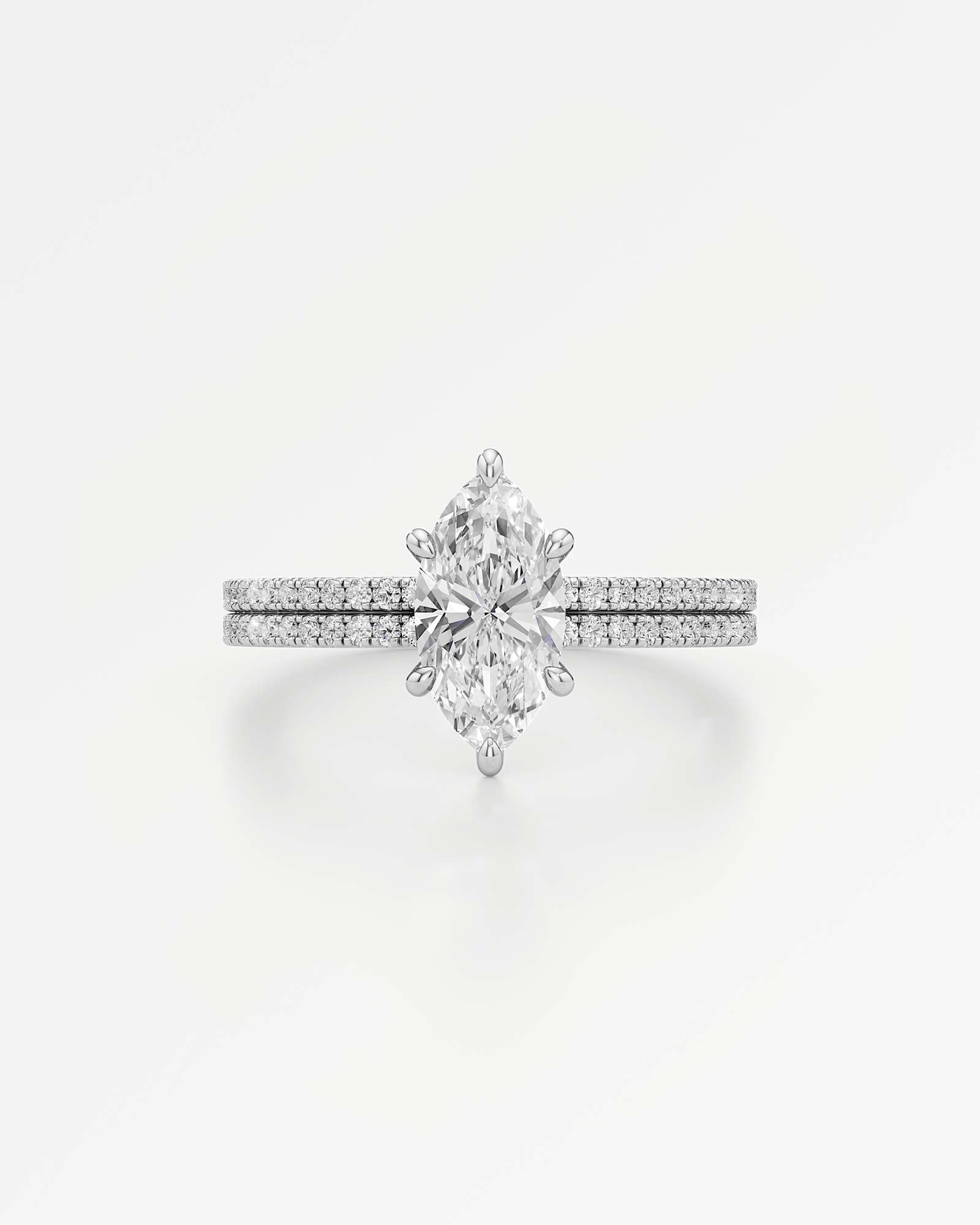 Verve Chiara Solitaire Diamond Engagement Ring, With 1.00 ct Marquise Cut in 14K White Gold (1.34 ctw)