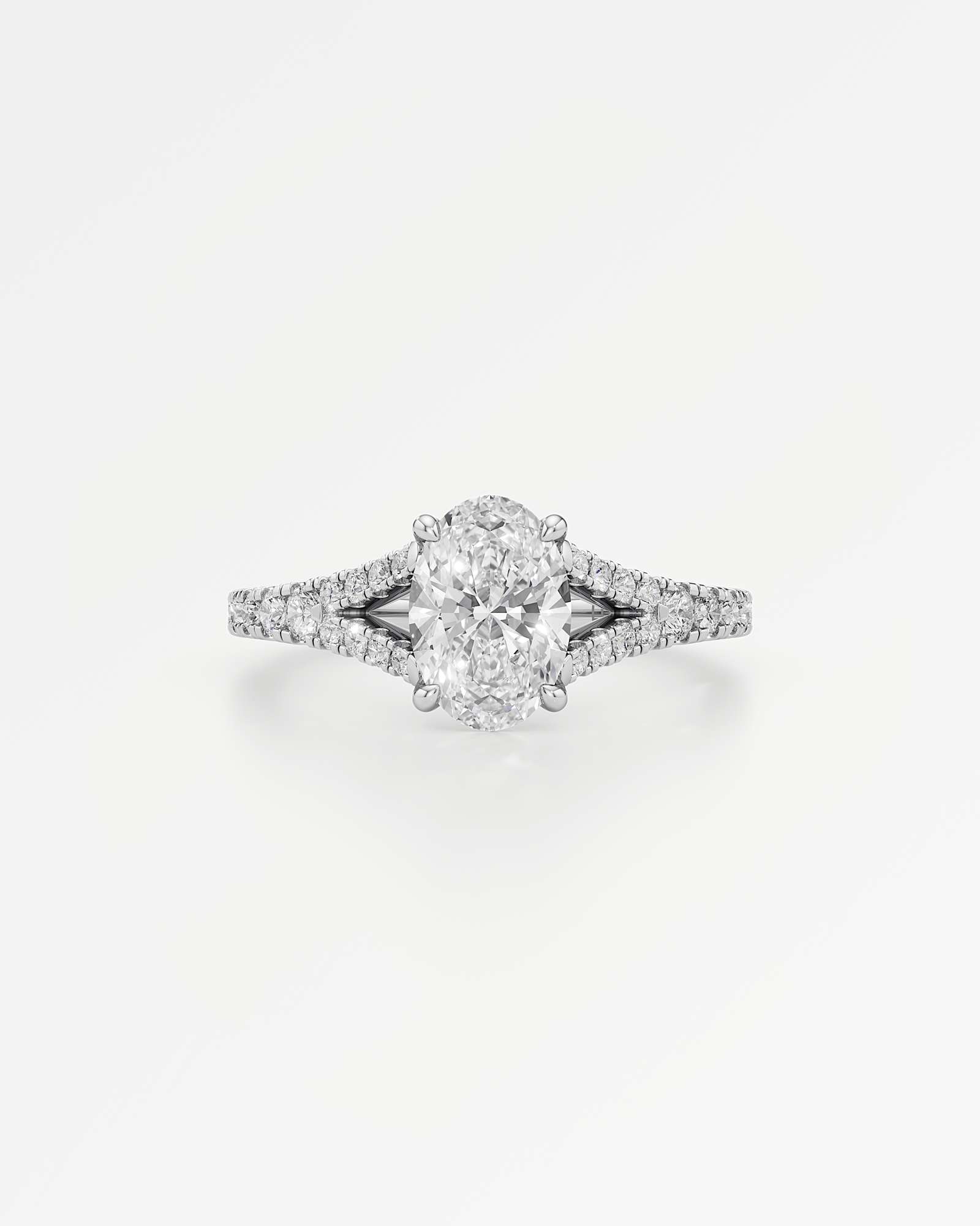Verve Marisol Solitaire Diamond Engagement Ring, With 1.00 ct Oval Cut in 14K White Gold (1.41 ctw)