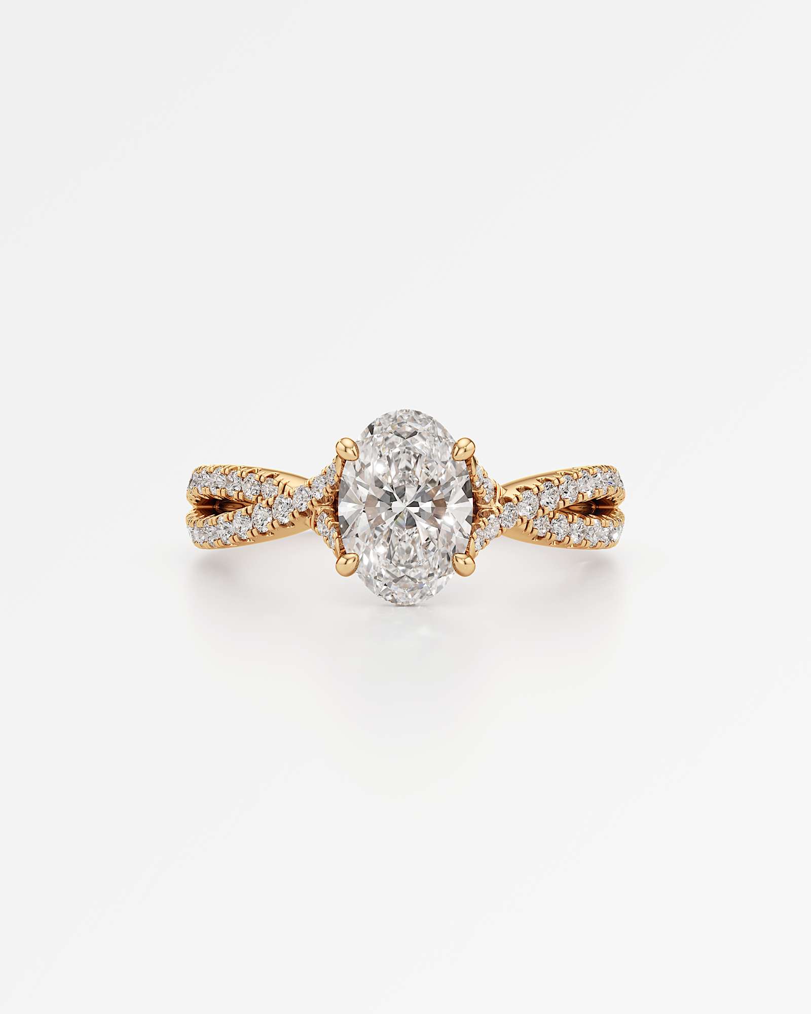 Verve Arabella Hidden Halo Diamond Engagement Ring, With 1.00 ct Oval Cut in 14K Yellow Gold (1.44 ctw)