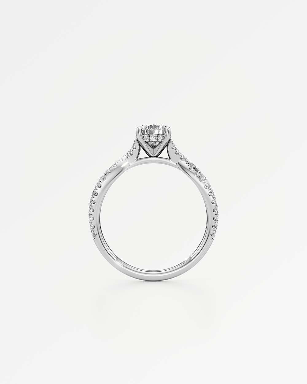 Arabella Hidden Halo Diamond Engagement Ring