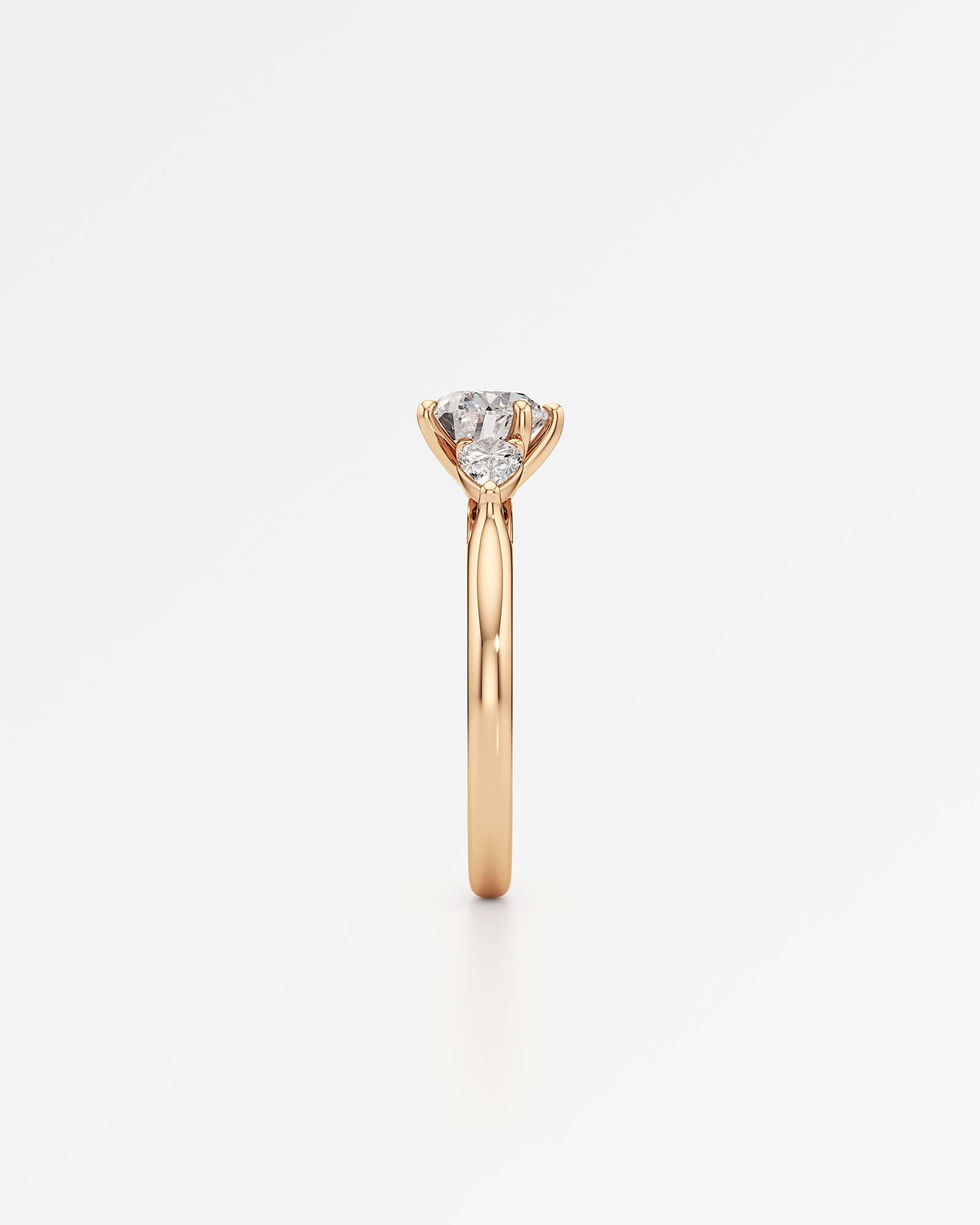 Verve Trinette Solitaire Diamond Engagement Ring, With 1.00 ct Heart Cut in 14K Rose Gold (1.40 ctw)