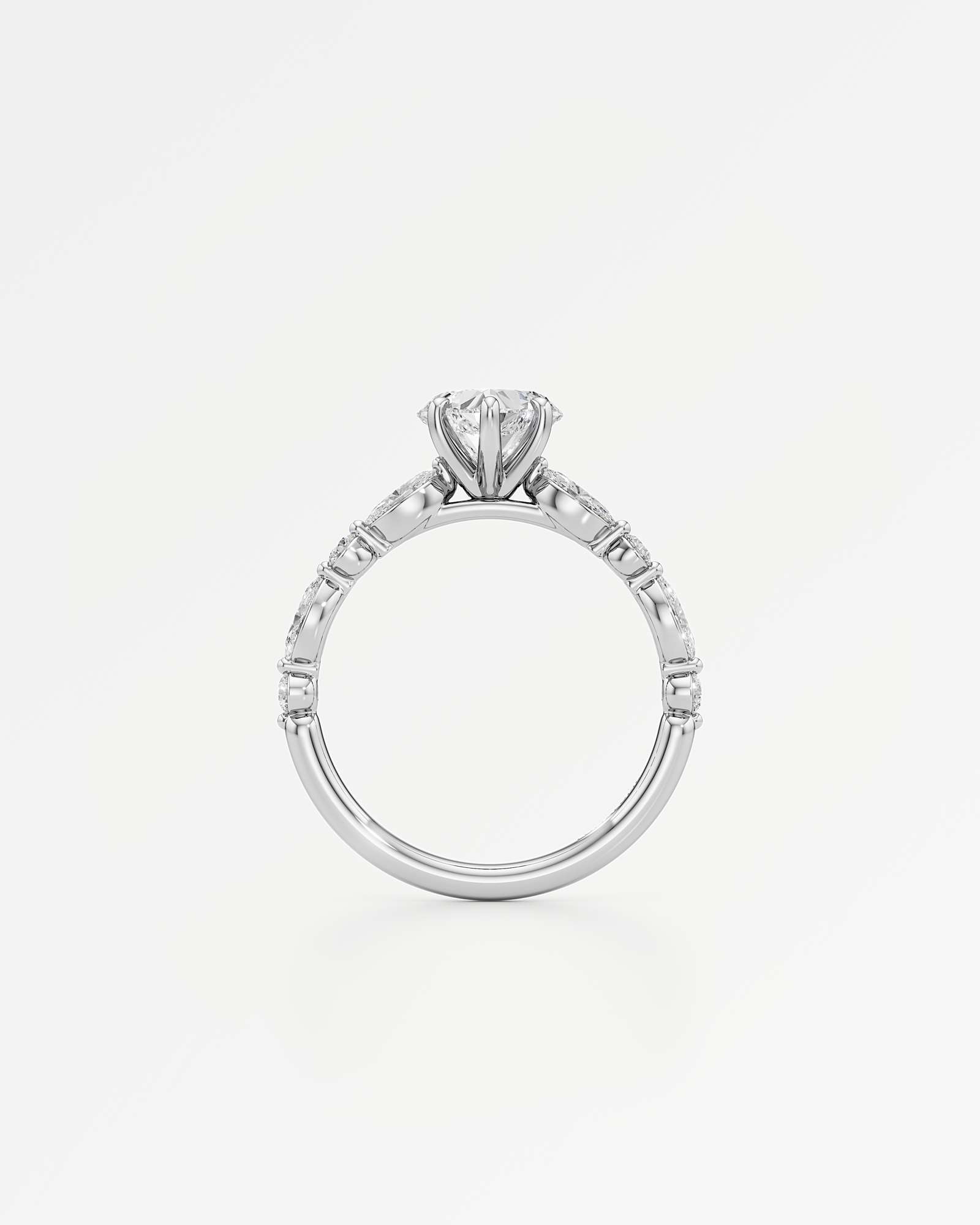 Verve Zolaine Solitaire Diamond Engagement Ring, With 1.00 ct Heart Cut in 14K White Gold (1.58 ctw)